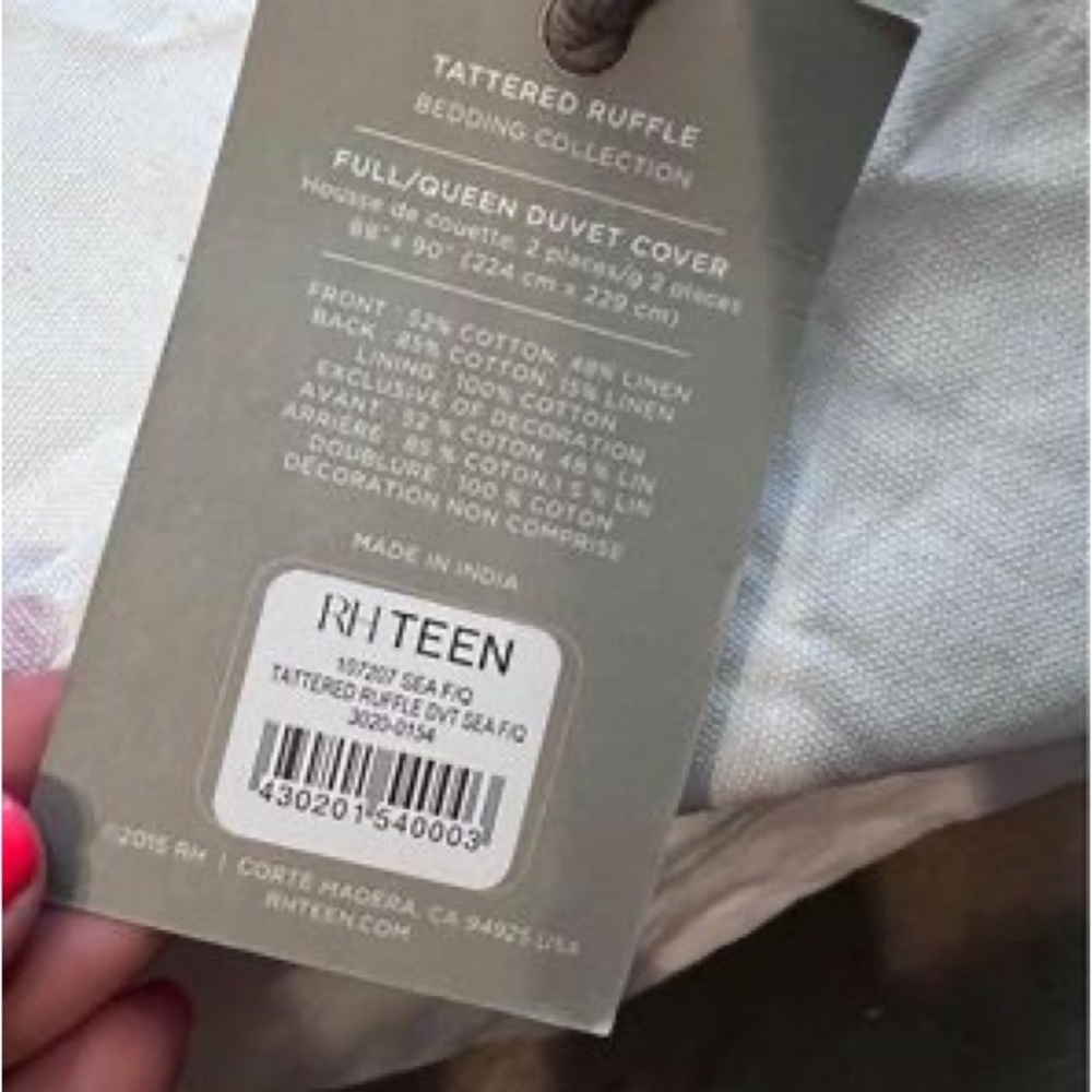 NEW! Restoration Hardware Full/Queen Duvet Cover